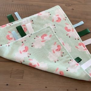 NEW! Handmade Lamb Baby Tag Blanket Sensory Toy Baby Blanket